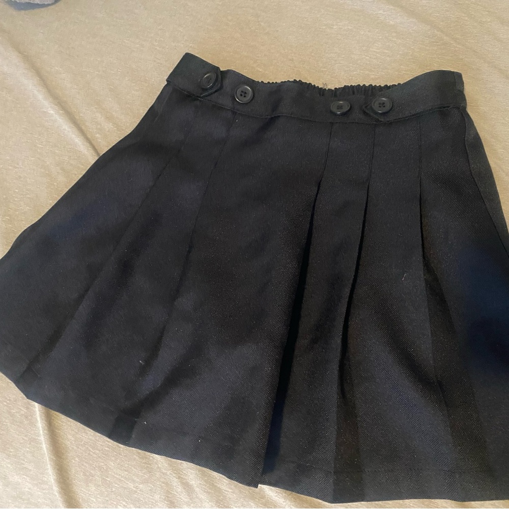 Black Mini Skater Skirt with Pleats for Work